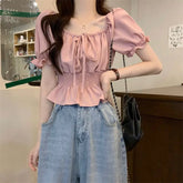 Women's Crop Top Corset S-XL Blouse T-Shirts