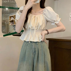 Women's Crop Top Corset S-XL Blouse T-Shirts