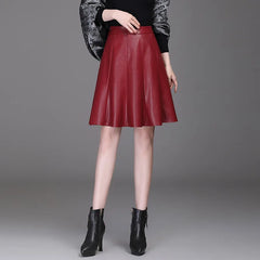 Women's PU Leather Mini Skirts (Plus Size)