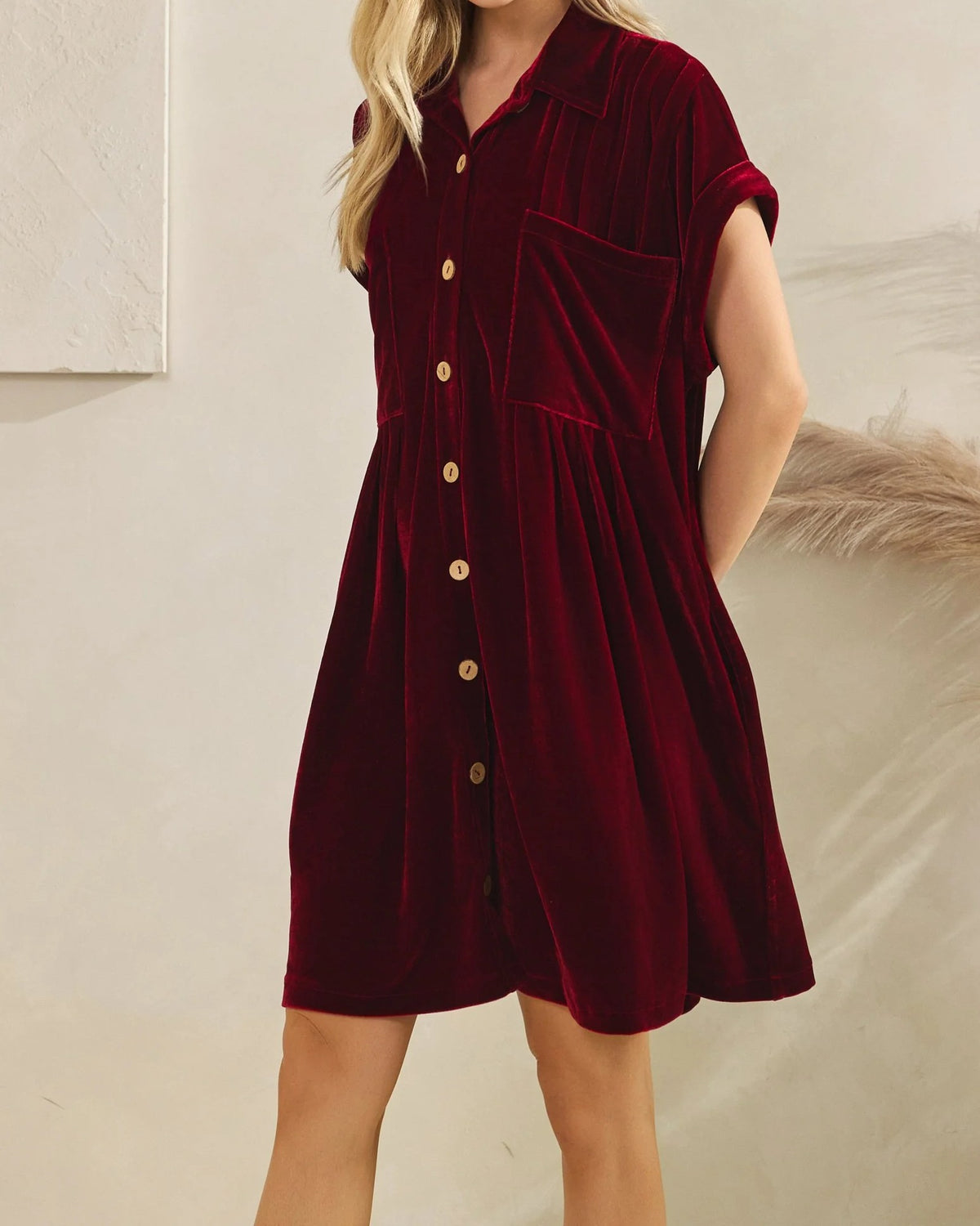 Holiday Party Velvet dress Burgundy