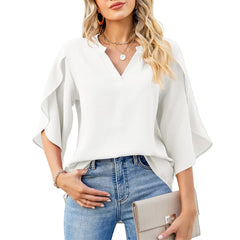 Women's Asymmetrical Blouses Top S-2XL T-Shirts