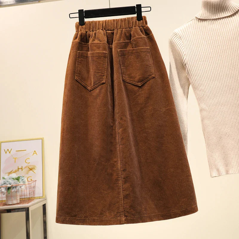 Women's Corduroy Midi Skirts