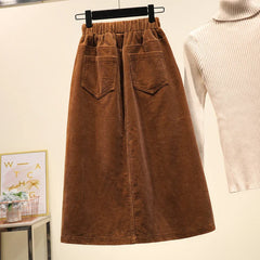 Women's Corduroy Midi Skirts
