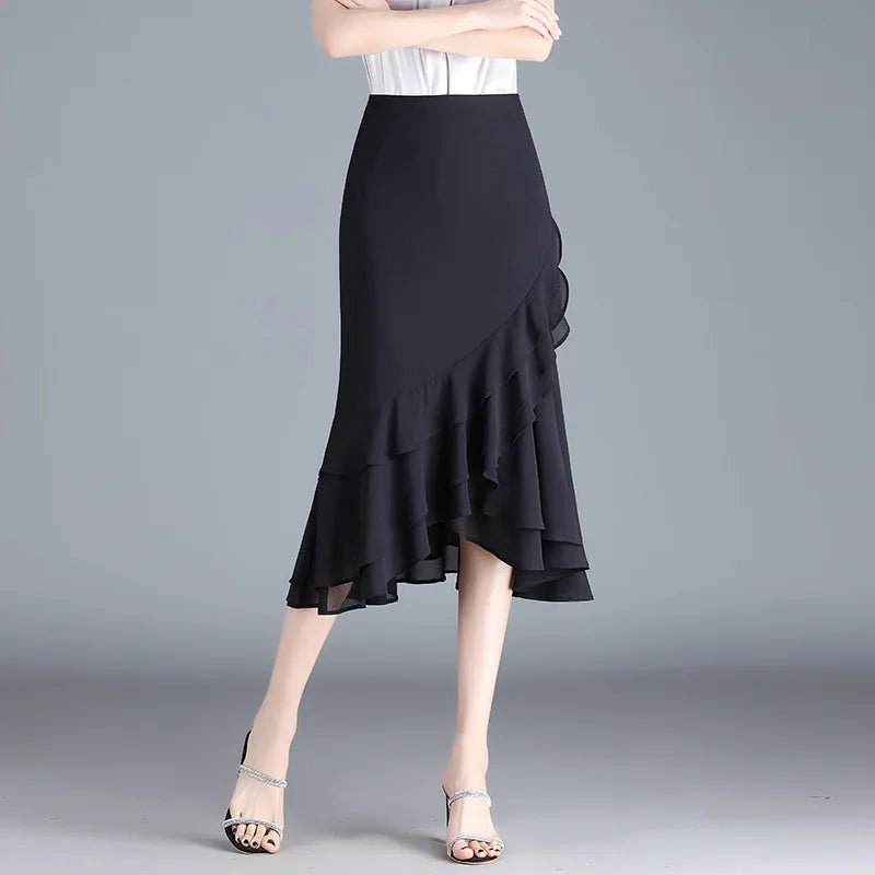 Women's Irregular Chiffon Fishtail Skirts (Midi)