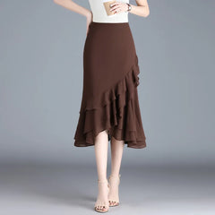 Women's Irregular Chiffon Fishtail Skirts (Midi)